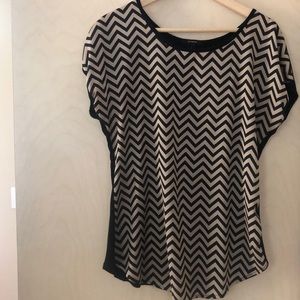 Black and Tan Chevron Top